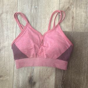 Pink sports bra